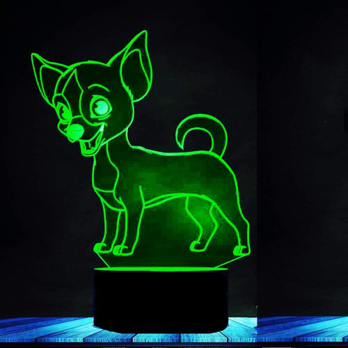 Molly Hieson 3d Chihuahua Dog Night Light Lámpara De Mesa De