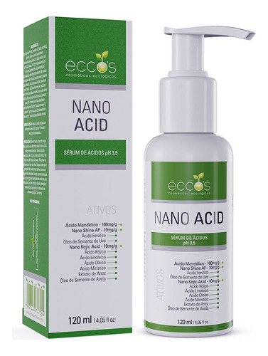 Nano Acid 120ml Eccos Serum Clareador C/ Ácido Mandélico 10%