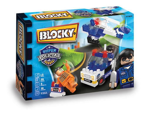 Blocky Super Policías 70 Pzs Bloques Rasti 01-0670 Srj 