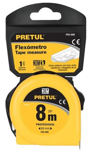 Cint Métrica Caja 6 Unidades 8mt X 25 Pretul Pro-8mec