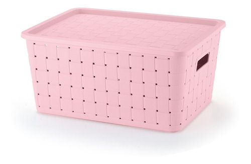 Cesto Organizador Prático De 21 Litros - 4 Cores Cor Rosa