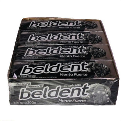 Chicles Beldent Menta Fuerte Sin Azúcar Caja 20 Unidades