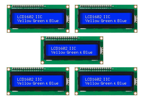 5 Piezas Display Lcd Pantalla 16x2 1602a Fondo Azul Arduino
