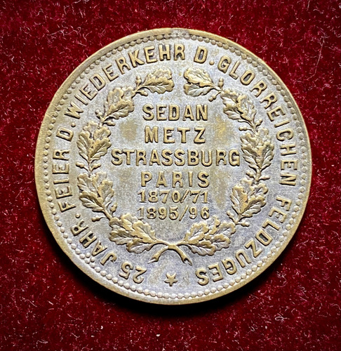 Medalla Alemania 1896 Rey Wilhelm 1 Conquistas París 1870 (Usado)
