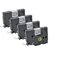 Comprar 4 X Negro Sobre Blanco Las Etiquetas Cinta Tz-231 Tze-231 12