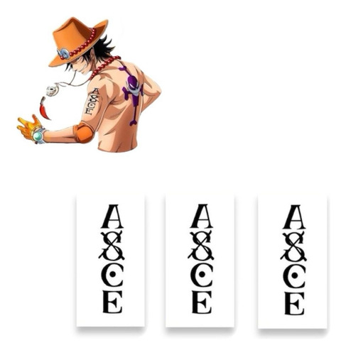 Tatuajes Temporales One Piece Monkey Luffy Ace 3 Piezas