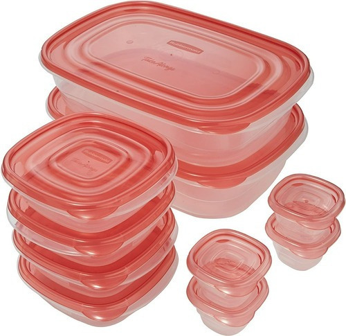 Set 10x Recipientes P/ Alimentos Rubbermaid De Plástico