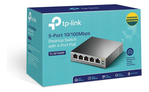 Switch Poe 5 Puertos 10/100mbps 58w Tl-sf1005p Tp-link