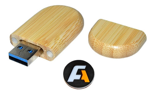 Memoria Usb Madera Round Simply Para Grabado Laser Cnc 