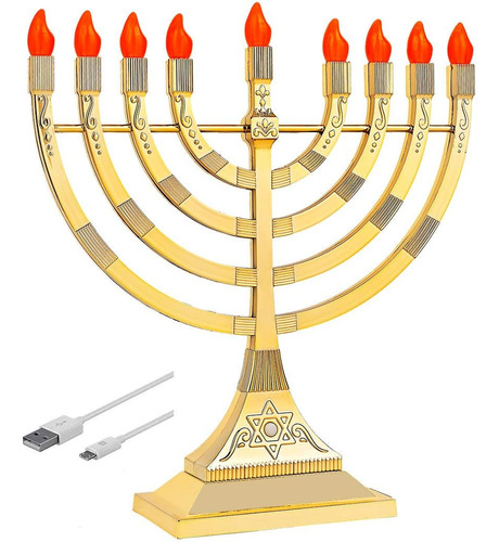 Menorah/candelabro Zion Judaica Oro