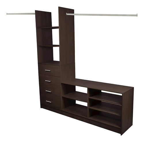 Closet Horizontal 4 Cajones Pueblo 240cm Color Espresso