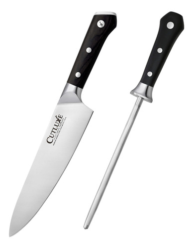 Cutluxe Cuchillo De Chef Y Barra De Acero Afilado, Acero Ale