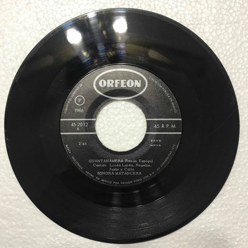 Sonora Matancera Vinilo Orfeón 45 Rpm (Usado)
