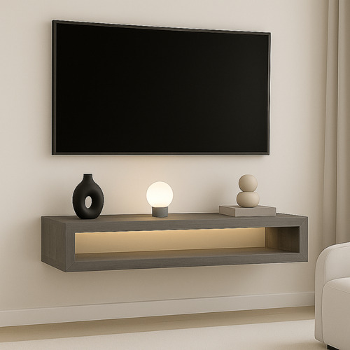 Repisa Flotante Moderna Domani 80 Cm Gris Lombardia