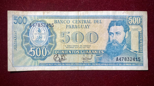 Billete 500 Guaraníes Paraguay 1995 Pick 212 A.2 (Usado)
