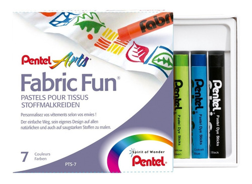 Gis Pastel Para Tela Pentel Arts Fabric Fun Pts-7 Estuche 7u