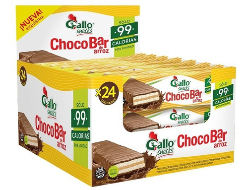 Imagen 1 de 5 de Chocobar Gallo X24un -99cal Sin Tacc- Barata La Golosineria