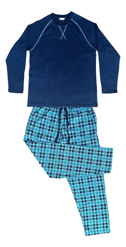 Pijama Caballero Playera Manga Y Pantalón Conjunto Algodón