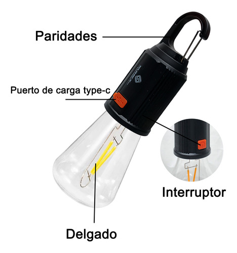 6pcs Foco Led Recargable Para Camping,impermeable