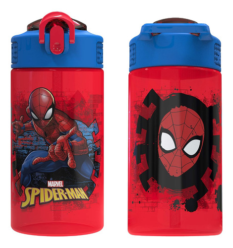 Zak Designs Botella Diseño De Minecraft, Plástico 16 Y 25 Oz Rojo 16 Onza