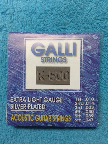 Set Cuerdas Guitarra Acustica O Electro Acustica Metal Galli
