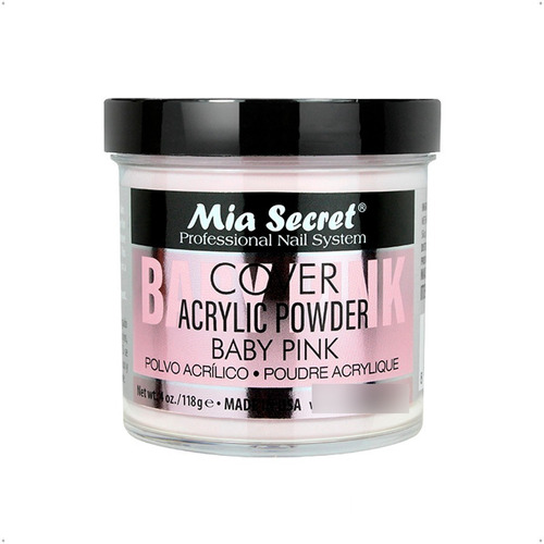 Mia Secret Polvo Acrílico Cover Baby Pink (118g) Uñas Esc.