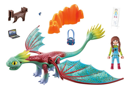 Playmobil Dragones Fuego Regalo +17pcs 1 Figura 71083 Feathers Alex