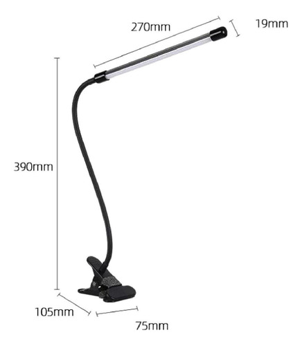 Luz De Lectura Con Clip, Lámpara De Mesa Minimalista Para