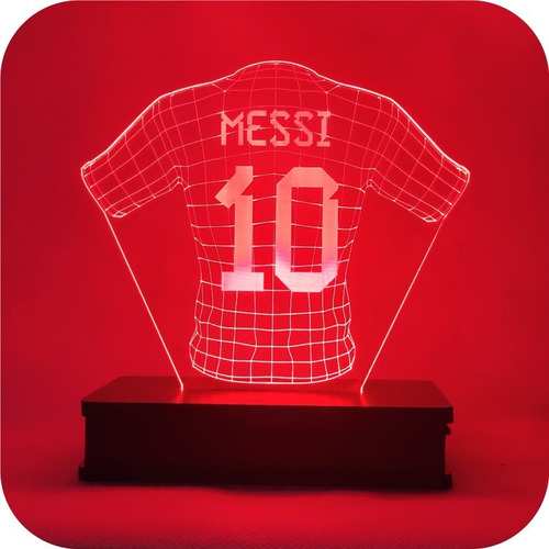 Lámpara Led 3d Mundial Camiseta Messi 1 Color 220v Futbol 1
