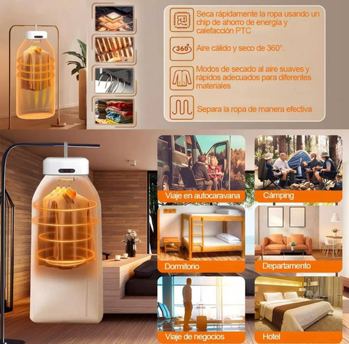 Secador De Ropa Colgante Portátil Y Plegable Blanco