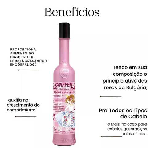 Kit 3 Shampoo Curls Coiffer 300ml Forca E Resistencia Do Fio