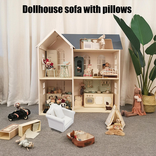 Sofá De Casa De Muñecas Sofá En Miniatura Muebles De Salón E