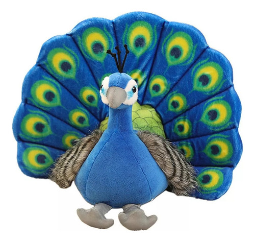 Muñeca de peluche Simulation Soft Animal Pp, algodón, pavo real, color azul