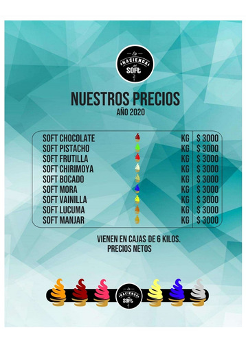 Bases De Helados Soft 9 Maravillosos Sabores