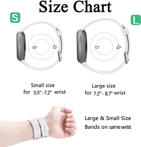 Imagen 7 de 10 de 3 Mallas Para Reloj Fitbit Versa O Versa 2 / Talle Small