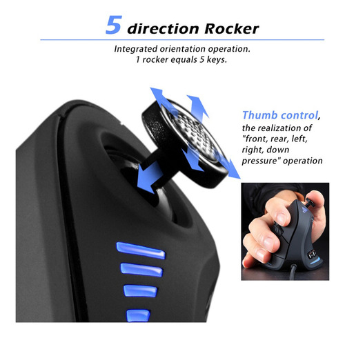 . Zelotes C-18 Ratón Gaming Vertical Con Cable 11 Botones