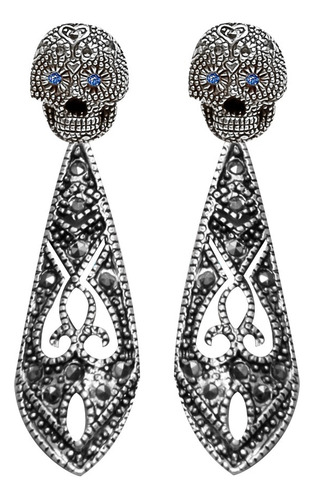 Aretes De Plata Calaverita De Azúcar 