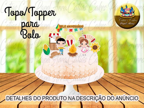 Imagem 1 de 1 de Topo Topper Para Bolo Festa Junina Cute Baby