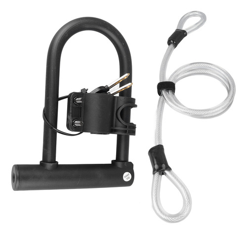 Candado En Forma De U Para Bicicleta Con Cable De Acero, 2 L