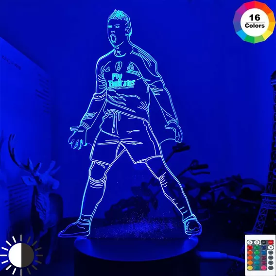 Cristiano Ronaldo Figura Led Luz Noche Para Decoración Del H