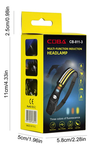 Lámpara De Cabeza Con Sensor Recargable Con Impermeable