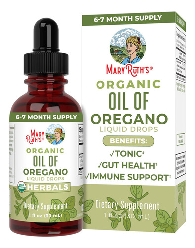 Suplemento De Aceite De Orégano Maryruth Organics, 30 Ml, Su