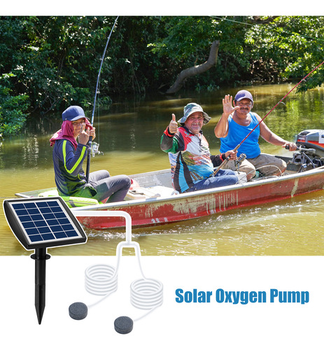 Bomba De Oxigenação Solar 6v 2w Com Tubo De 8,2 Pés 2 Pedras