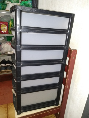 Organizador De Gaveteiro Preto/branco Com 6 Gavetas (Usado)