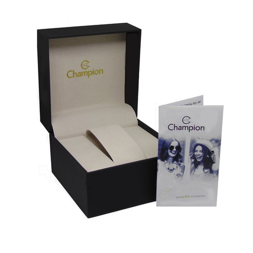 Relógio Champion Feminino Colar E Brinco Banhado Ouro 18k