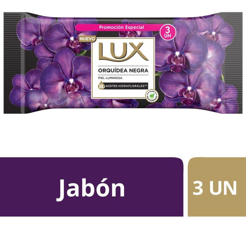 Jabon Lux Orquidea Negra X 3 Unidades X 125 G