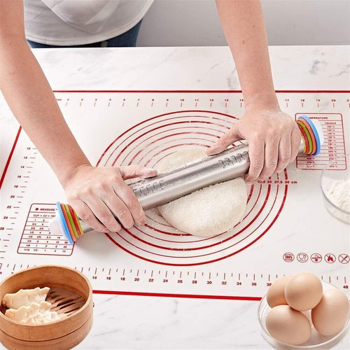 Juego De Rodillo Y Alfombrillas De Silicona Para Repostería