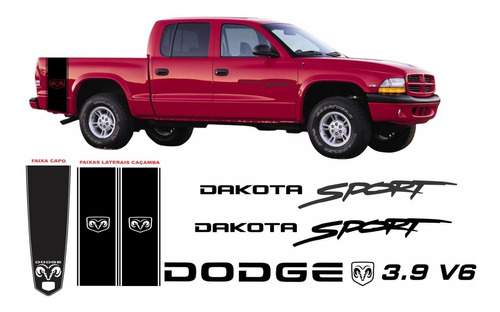 Kit Adesivo Compatível Dodge Dakota Sport 3.9 V6 Comp Kit03