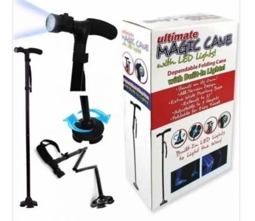 Bastón Ortopédico Retractil Plegable C/luz Led, Base Estable