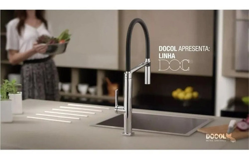 Misturador Bancada Cozinha Preto/cromado Docol Monocomando